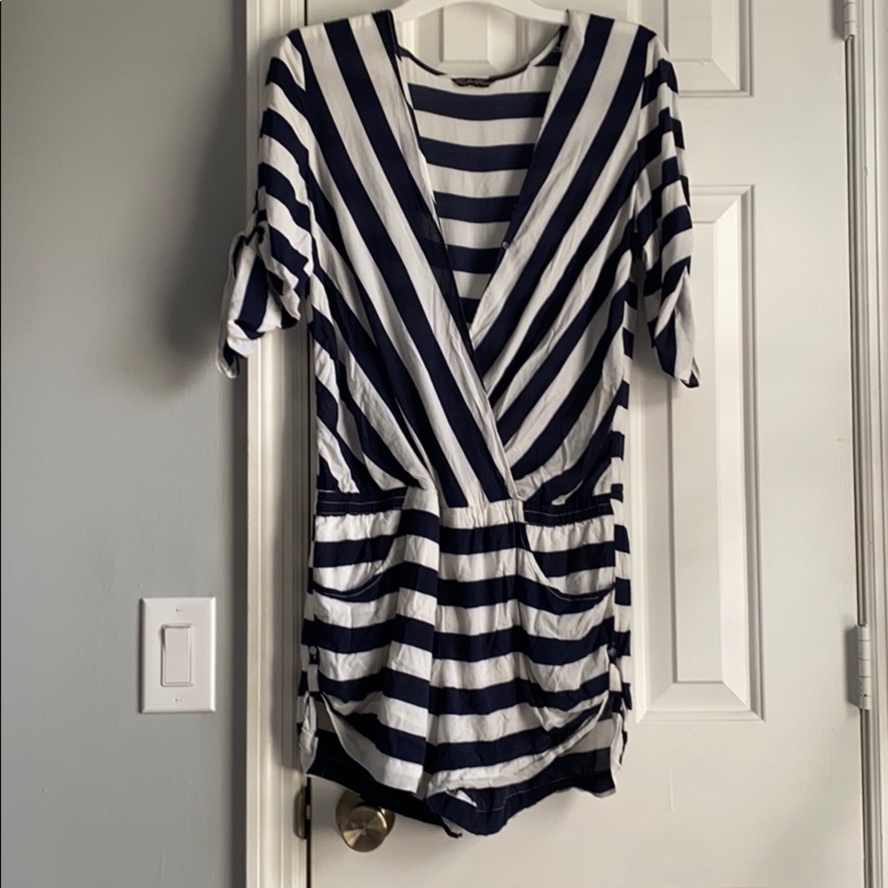 ASOS Navy striped romper from